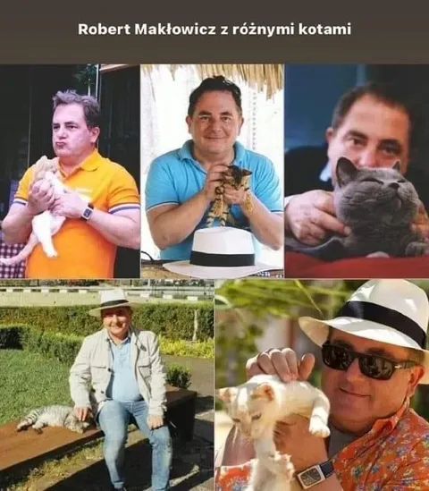 Robert Makłowicz z kotami