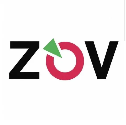Логотип ZOV с зелёной стрелкой