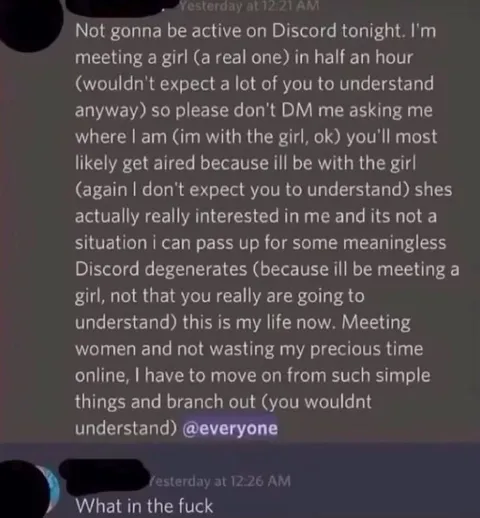 Discord Degenerate Meets a Girl