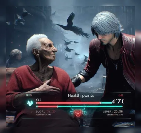 Dante Checks Health Points