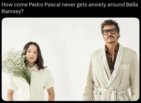 Pedro Pascal and Bella Ramsey Calmly Posed