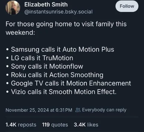 TV Motion Smoothing Family Visit