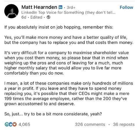Please Think of the Shareholders