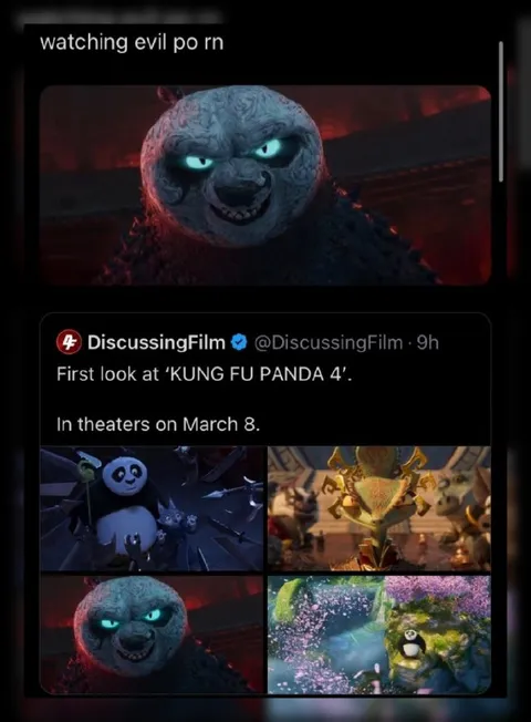 Watching Evil Po in Kung Fu Panda 4