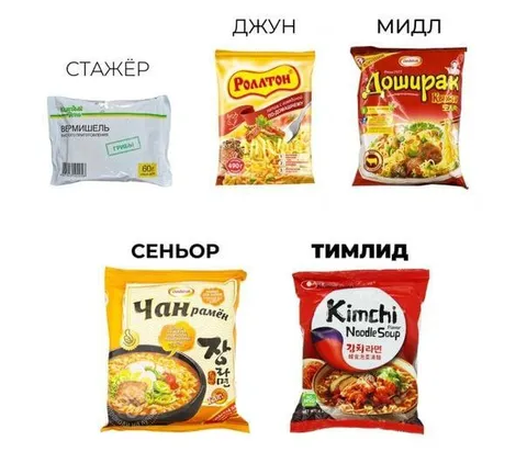 Грейд разработчика по лапше
