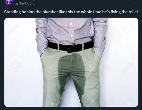 Standing Behind the Plumber