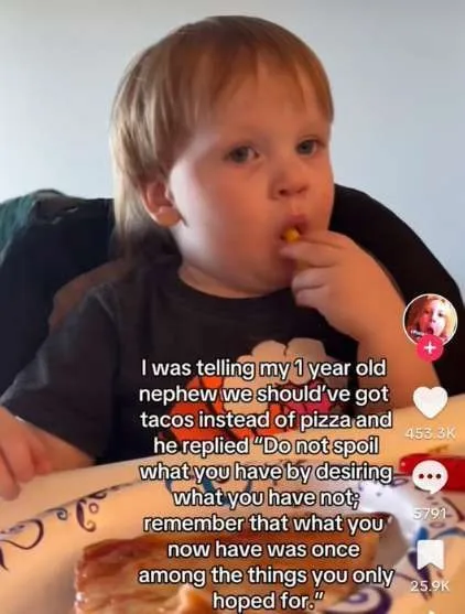 One-Year-Old Gives Life Advice