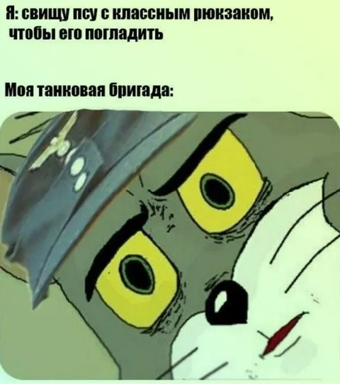 Танковая бригада увидела пёсика