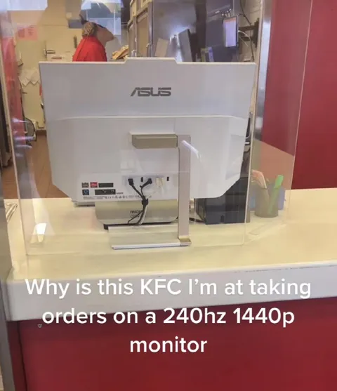 KFC Taking Orders on Gaming Monitor