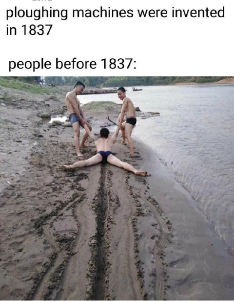 People Before Ploughing Machines