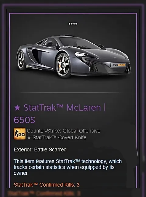 StatTrak McLaren 650S Skin
