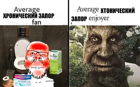 Хронический запор: фанат и enjoyer