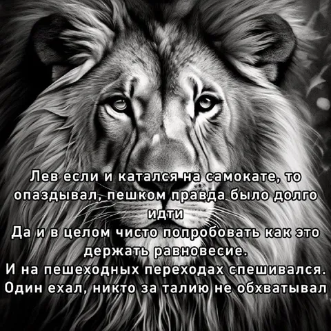 Лев на самокате
