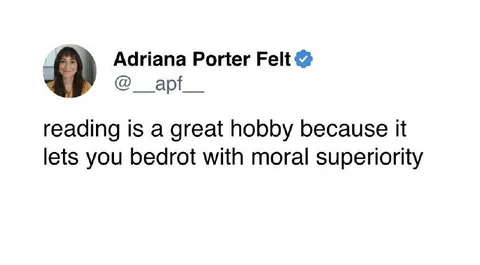 Reading and Moral Superiority