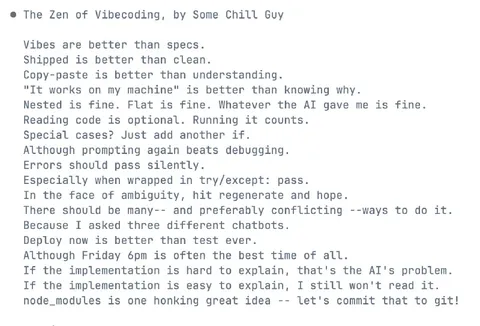 The Zen of Vibecoding