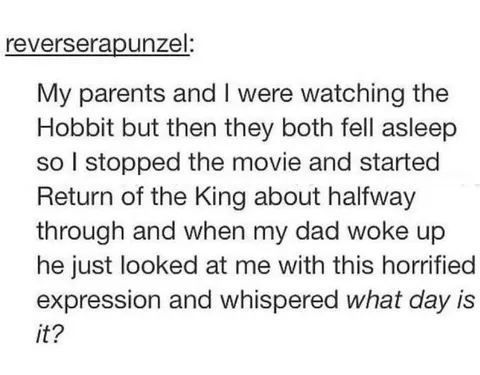 Dad Wakes Up During The Hobbit