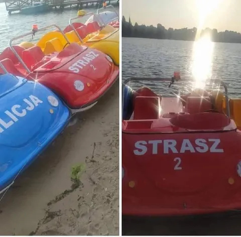 Policja i straż na rowerach wodnych
