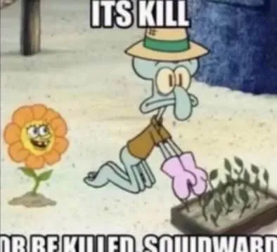 Squidward Breaking the Flower