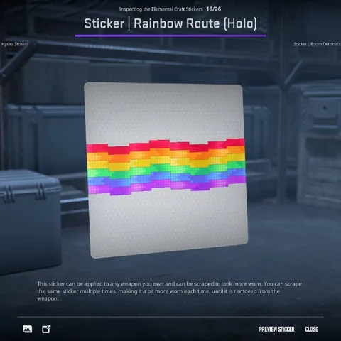 Rainbow Route Sticker Inspecting