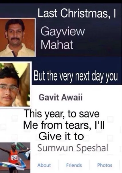 Last Christmas Indian Names Parody