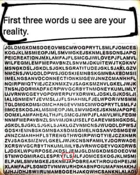 First Three Words Are Your Reality