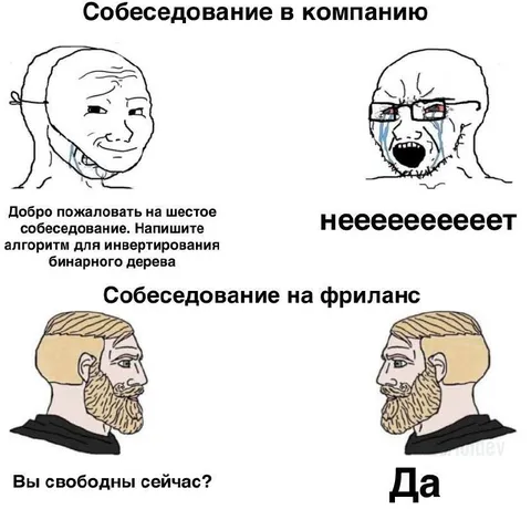 Собеседование в компанию и на фриланс