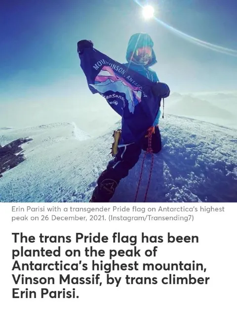 Trans Pride Flag on Vinson Massif