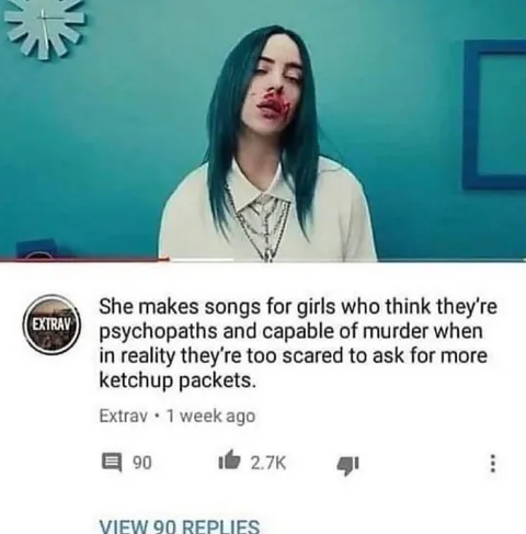 Billie Eilish ketchup packets