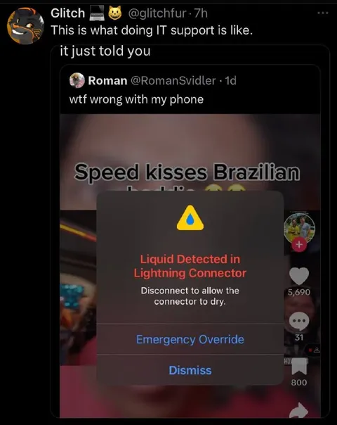 IT Support Liquid Detected