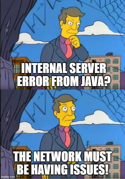 Java Server Error Network Issues