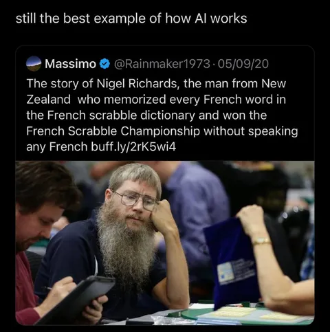 AI Works Like Nigel Richards