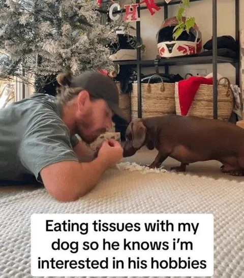 Eating Tissues With My Dog