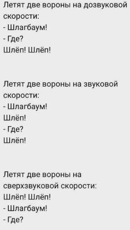 Две вороны на сверхзвуковой скорости