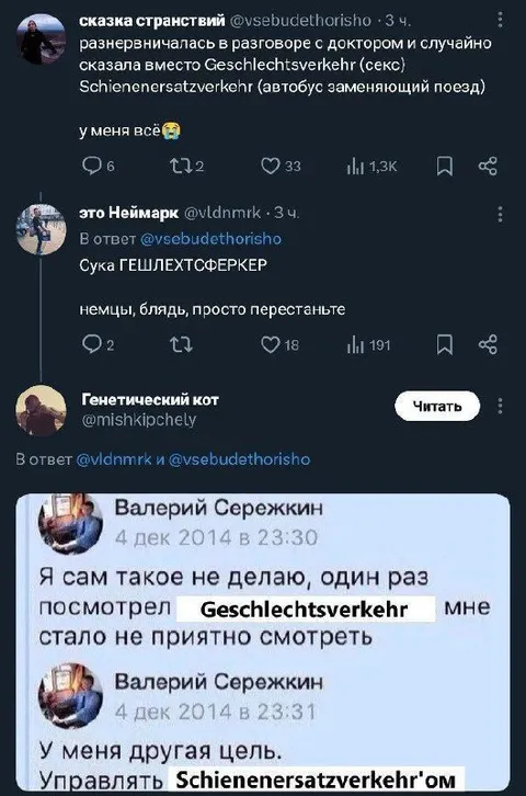 Geschlechtsverkehr вместо Schienenersatzverkehr