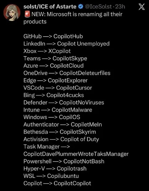 Microsoft Renames Everything Copilot