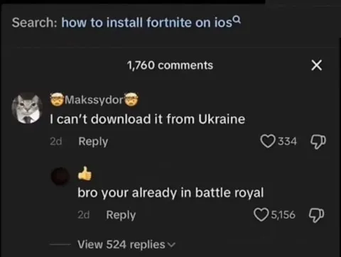 Fortnite Battle Royale in Ukraine