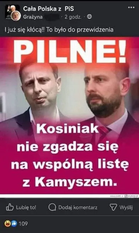 Kosiniak nie zgadza się z Kamyszem