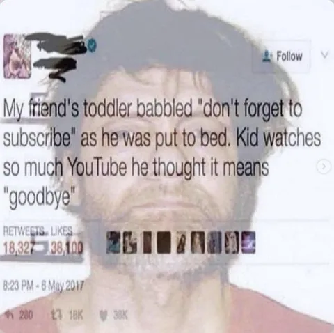 Toddler Thinks Subscribe Means Goodbye