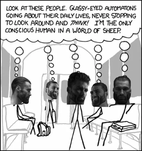Only Conscious Human Among Sheep