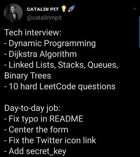 Tech Interview vs Day-to-Day Job