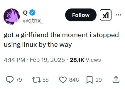 Girlfriend After Quitting Linux