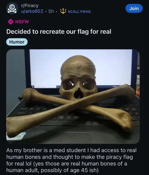 Real Human Bones Pirate Flag