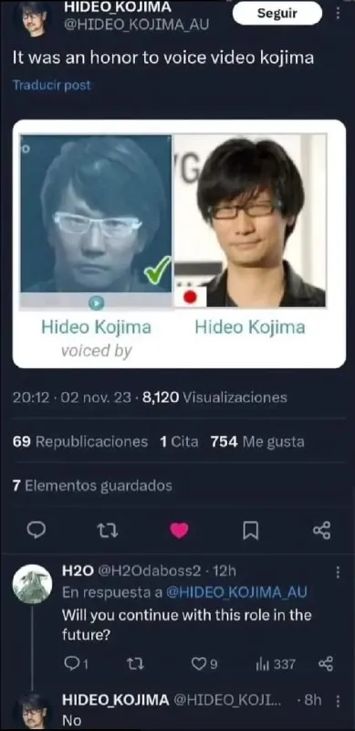 Hideo Kojima Voiced by Hideo Kojima