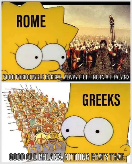 Greeks Always Fight in a Phalanx
