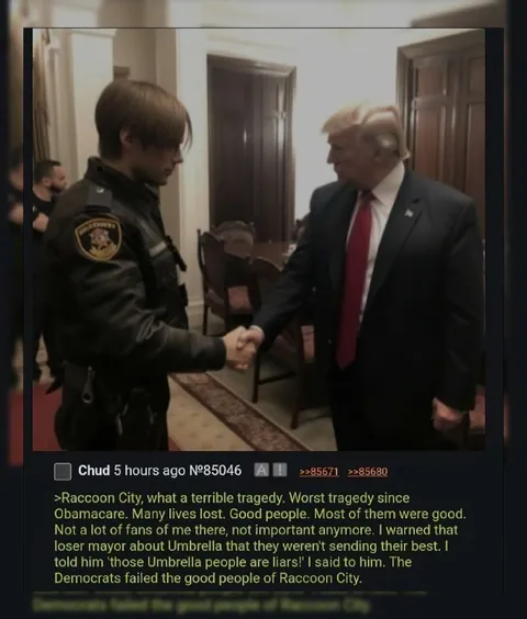 Trump Meets Raccoon City Officer
