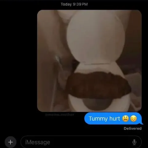 Tummy Hurt Toilet Message