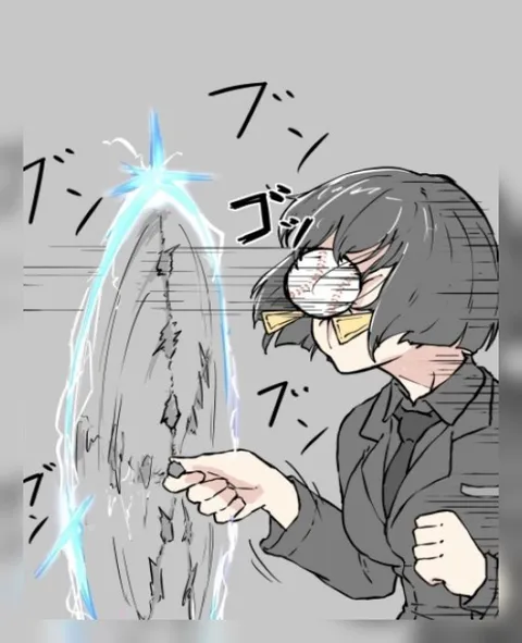 仮面の少女が壁を突き破る