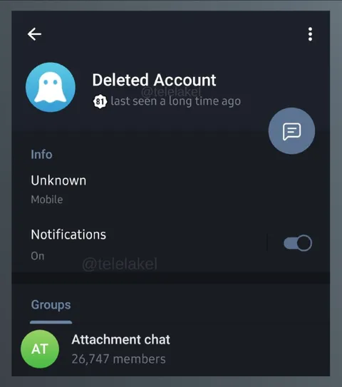 Deleted Account in Attachment Chat