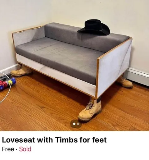 Loveseat With Timberland Feet