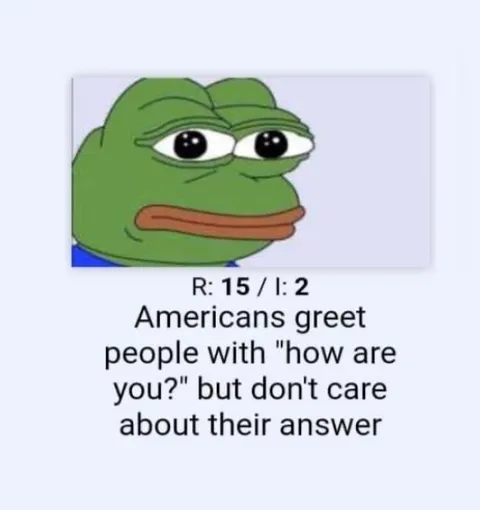 Americans Greet Without Caring